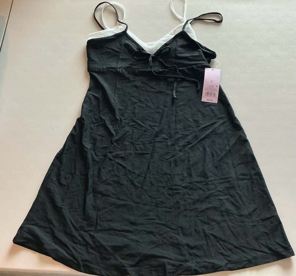 Wild Fable Layered Mini Dress Size S Black White
